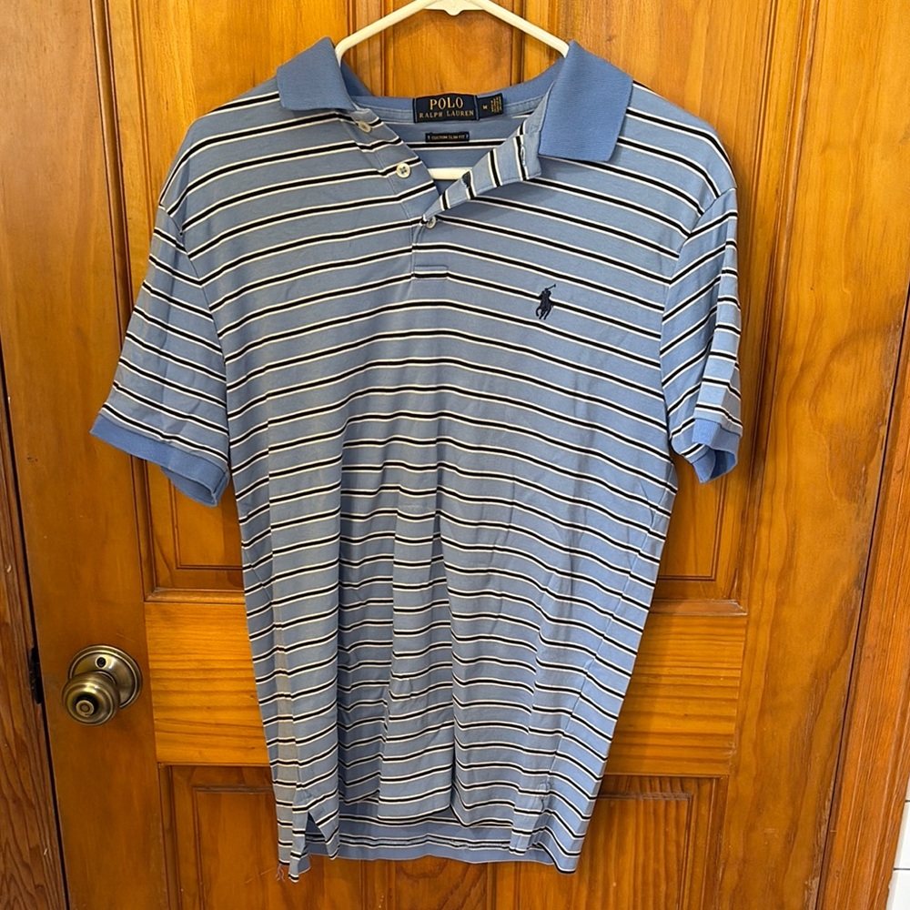 Polo by Ralph Lauren Blue and White Striped Polo Shirt
